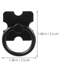Front view of black round ring cabinet pull with measurements; part of set of four black round ring cabinet pulls handles for closet doors dressers TV cabinets kitchen hardware modern drawer pulls for smooth feel durable build and easy smart home storage.