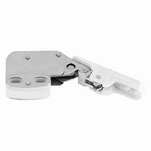 Heavy Duty Push To Open Cabinet Lock With Auto Release Spring For Kitchen Bedroom Cupboard Doors Easy Install Touch Catch Latch Rebound Door Catch No Handles Needed White Plastic close-up view.