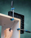 90 Degree Right Angle Woodworking Clamp, Polycarbonate Square Tool That Holds Parts While Fastening And Drying Glue in use on wood corner