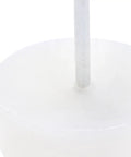 Close-up of white plastic and metal nail in furniture glides for sofa and table legs, 0.94 inch chair feet floor protectors, non-slip surface.