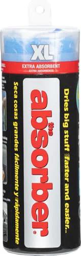 Absorber XL blue synthetic drying chamois, 29-in x 18-in, for cars and trucks, front packaging view.
