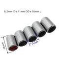 Five Piece Bike Dowel Pin Set 8.2x11x16mm for Engine Cylinder Head Alignment, shown in close-up view