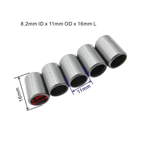 Five Piece Bike Dowel Pin Set 8.2x11x16mm for Engine Cylinder Head Alignment, shown in close-up view