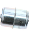 Universal In Line Fuel Filter With Three Eighths Inch Clamp On Inlet Outlet 60 PSI Max Pressure built-in gaskets visible
