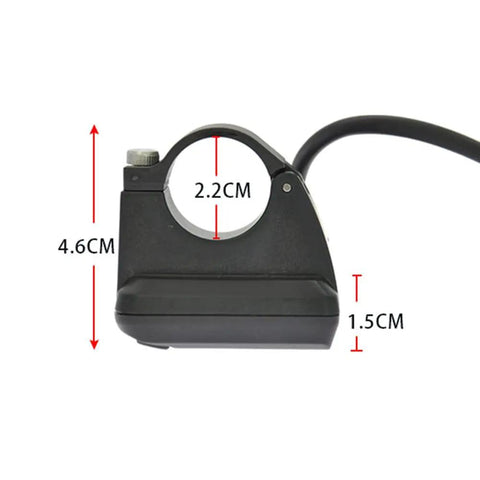 Side view of Waterproof Bike Computer With LCD Screen And Speedometer For Electric Bikes And Scooters, EN06 Display, handlebar mount.