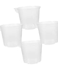 4 Pack Self Watering Flower Pots With Automatic Water Absorbing Design Easy Maintenance Planters For Healthy Plants Ideal Indoor Garden Pots For Home Office Or Apartment Decor, transparent plastic