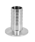 Beduan stainless steel 1.5-inch tri-clamp to 1-inch barb sanitary adapter, ferrule OD 50.5mm, front view