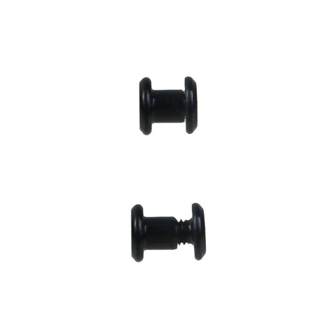 Top Shelf Stainless Steel M4 X 4mm Binding Post Screws, 5mm Female Terminal Bolts in black, showing two views.