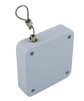 Punch-Free No-Drill Automatic Sliding Door Closer 1200G with Quiet Auto Return in white finish, features wire loop mechanism.
