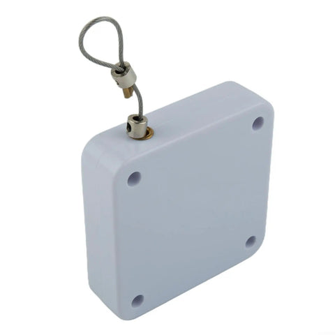 Punch-Free No-Drill Automatic Sliding Door Closer 1200G with Quiet Auto Return in white finish, features wire loop mechanism.