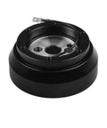 Short Hub Steering Wheel Adapter for SRT 4 170H Setup Easy Install Durable Aluminum Connector in black, top view.