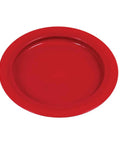 Inner Lip Plate For One Handed Dining, High Wall Red Plate That Keeps Food From Sliding Off And Lets You Scoop Onto Utensils