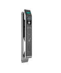 Smart Door Lock Offering Hella Secure Hidden Fingerprint Access and Digital Remote Automatic Deadbolt in sleek gray finish.