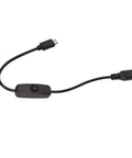Workhorse Usb Type C Power Extension Cable Male To Female Plug With Integrated On Off Switch For Phones Chargers And Tech Gear 30 Cm PVC shielded cable with switch.