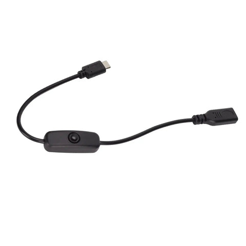 Workhorse Usb Type C Power Extension Cable Male To Female Plug With Integrated On Off Switch For Phones Chargers And Tech Gear 30 Cm PVC shielded cable with switch.