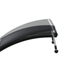 Heavy Duty Solar Pool Heater With Fully Adjustable Aluminum Legs, curved black surface, designed for above ground pools.