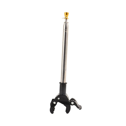 Sturdy Stainless Steel Flag Pole Mount For Motorcycles And Bicycles Adjustable Telescoping Flag Pole Bracket Universal Handlebar Flag Holder 63 Inch Retractable Pole Stand Hitch Rack Style Mount For Road Gear, shown freestanding on white background