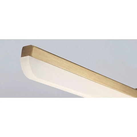 Dope Antique Brass Arc Arm Wall Sconce With Long Acrylic Linear Picture Light In Gold Gallery Artwork Adjustable Warm Light 50 CM Length 180 Degree Rotatable Hinge Modern Vanity Lighting For Hallway Or Living Room