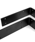 Tough As A Nail Wall Mounted Shelf Brackets Heavy Duty Angle Corner Brackets Two Pack showing solid iron construction with a rust resistant finish.