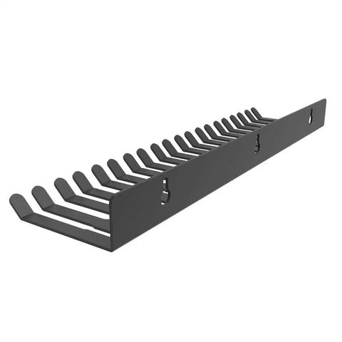 Wall Mount Cable Hanger And Organizer With 19 Slots For Patch Cables, Audio Cables And Computer Cables, 14 Inch Wide, Side View