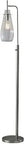 Mid Century Modern Meets Vintage Style In This Super Cool Floor Lamp with 63in brushed steel base and clear ribbed glass shade.