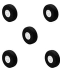 Five Piece Lightweight Foam RC Plane Wheel Set For RC Aircraft And Helicopters, Easy Install DIY Model Airplane Wheel Replacement, 2 Inch Diameter, Black
