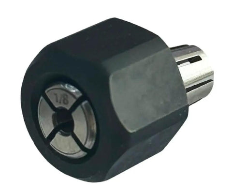 One Eighth Inch Collet And Nut Assembly With Socket Head Black Steel Zinc Coated Right Hand Coarse Unified National Coarse Thread Replacement Part For Heavy Duty Machining And Pro Grade Tooling