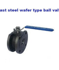 Water Shut Off Ball Valve Stainless Steel Flange Wafer Type Ultra Thin Design Cast Steel Floating Ball Flange Connection DN65 to DN150 High Flow Durable Seal Easy Install 1 Piece, cast steel wafer ball valve with blue handle
