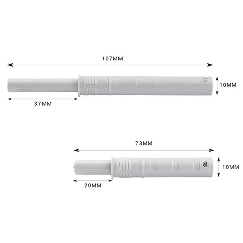Two Pack Magnetic Cabinet Latches For Cupboard Drawers Invisible Quiet Closer dimensions illustration