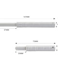 Hidden Magnetic Cabinet Latches Kit 2 Pack dimensions showing 107mm and 73mm components.