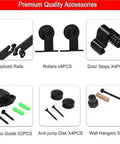 Sliding Barn Door Hardware Kit For 4 To 10 Foot Track System Double Doors built to last showing premium quality accessories