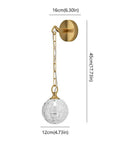 Top Shelf High Quality Brushed Brass Wall Sconce Paired With Frosted Glass Globe Led Bathroom And Bedroom Vanity Light 45cm tall