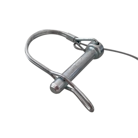 Five Piece Trailer Coupler Pins Set Five Sixteenths By One And Three Quarters Inch With Plastic Coating Tether And Quick Release Ring Zinc Plated Steel Shaft Tongue Pin For Secure Hitch And Loss Prevention