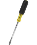 Keystone Screwdriver With Five Sixteenth Inch Tip And Six Inch Square Shank For Heavy Duty Use Made In USA Chrome Plated Blade And Cushion Grip Handle For Tough Jobs Klein Tools