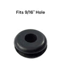 Buna N Rubber Grommet For Nine Sixteenth Inch Hole In One Eighth Inch Thick Panel With Five Sixteenth Inch Center Hole, black rubber grommet