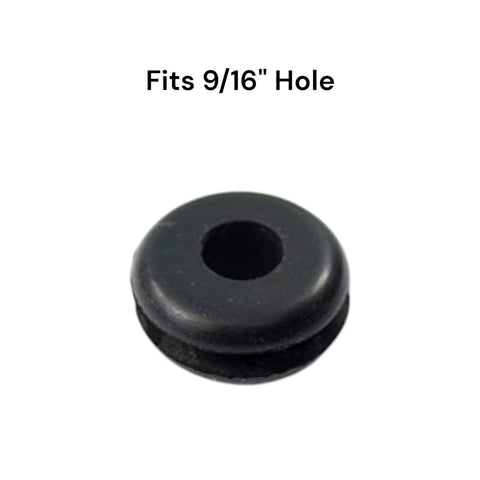 Buna N Rubber Grommet For Nine Sixteenth Inch Hole In One Eighth Inch Thick Panel With Five Sixteenth Inch Center Hole, black rubber grommet