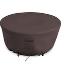 Round Outdoor Fire Pit Cover 48 Inch Diameter 18 Inch High 12 Oz PVC Coated Polyester Waterproof UV And Weather Resistant