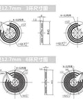 Technical diagram showcasing Ultra Slim Pcb Pancake Slip Ring with dimensions and circuit layout for heavy-duty automation.