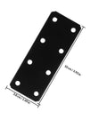 Close-up of black steel plate from 12 Piece Thickened Flat Iron Brackets Black Heavy Duty Corner Braces For Wood Frame Repair And Furniture Assembly