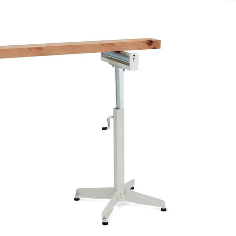 Beast Mode Heavy Duty Adjustable Pedestal Roller Stand From 28 Inches To 45 And A Half Inches Tall With A 16 Inch Ball Bearing Roller That Supports Up To 500 Lbs For Feeding Material Into Saws And Planers