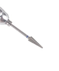 Close-up of a cone barrel drill bit from 9 Piece Pedicure Cone Barrel Ball Drill Bit Set For Cracked Skin And Callus Removal 3 By 32 Shank Pro Diamond Foot Cuticle Bits Nail Drill Accessories For Salon Or Home DIY Spa.