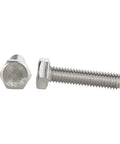 Two stainless steel hex head bolts, fully threaded, 1/4-20 x 1-1/2 in