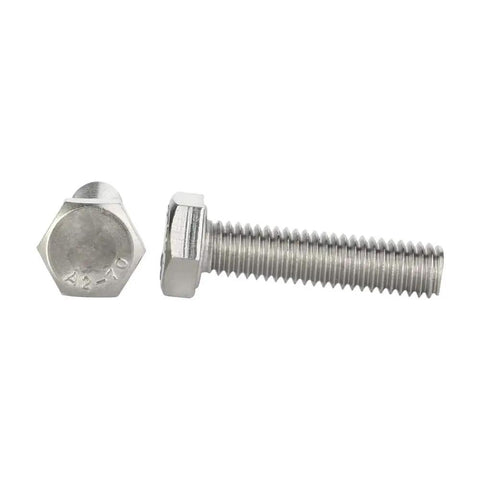 8Mm Hex Head Screws Bolts Fully Threaded Stainless Steel 304 18 8 Plain Finish 25 Pack For Home Office Machinery Projects All Purpose Heavy Duty Hardware