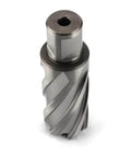 Front view of OSCARBIDE annular cutter, 1-1/16 in diameter, 2 in depth of cut, Weldon shank for magnetic drill press