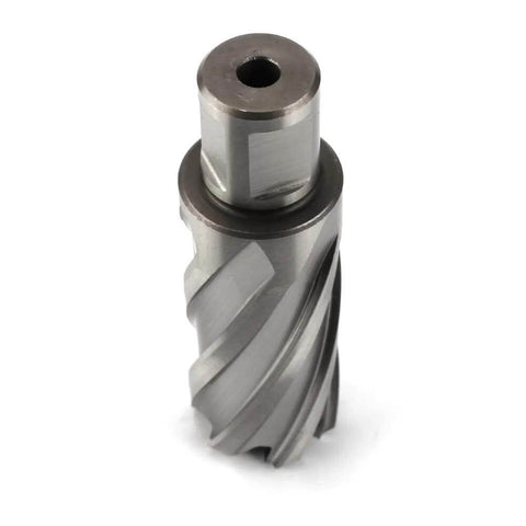 Front view of OSCARBIDE annular cutter, 1-1/16 in diameter, 2 in depth of cut, Weldon shank for magnetic drill press