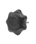 7 Star Knob Stud 1/4-20, black plastic knob with threaded metal bolt, for featherboards and jigs, durable hand-tightening tool