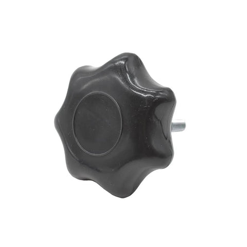 7 Star Knob Stud 1/4-20, black plastic knob with threaded metal bolt, for featherboards and jigs, durable hand-tightening tool