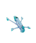 5 Inch Carbon Frame Kit Dope Dual Wide X and DC Wheelbase Options 225mm or 235mm, Fully Compatible With Propulsion Modules, Mechanical Propulsion Rig Blue Pink Finish, top view