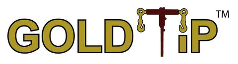 GoldTip logo with ratcheting load binder silhouette, related to 4 Pack Premium Gold-Tip 1/2 To 5/8 Inch Ratcheting Load Binder product.