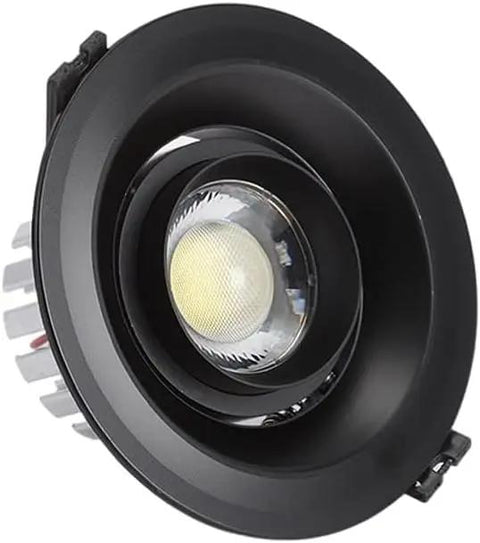 DJVHSRI Recessed Lighting Housing Trim Kits Adjustable Angle Ceiling Downlight Thin Round Led Recessed Spot Light in black
